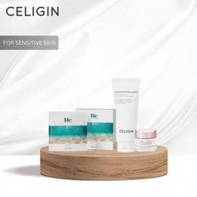 CELIGIN SENSITIVE SKIN COMBO (Radient Foam Cleanser, Re-frush Gelling Mask and Royal Instensive Cream)